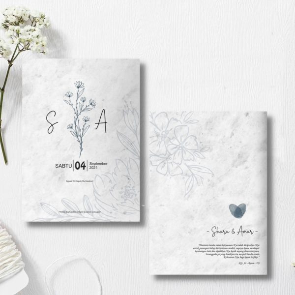 Undangan Pernikahan Vintage Background Bunga
