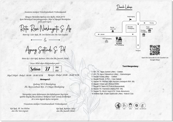 Undangan Pernikahan Vintage Background Bunga