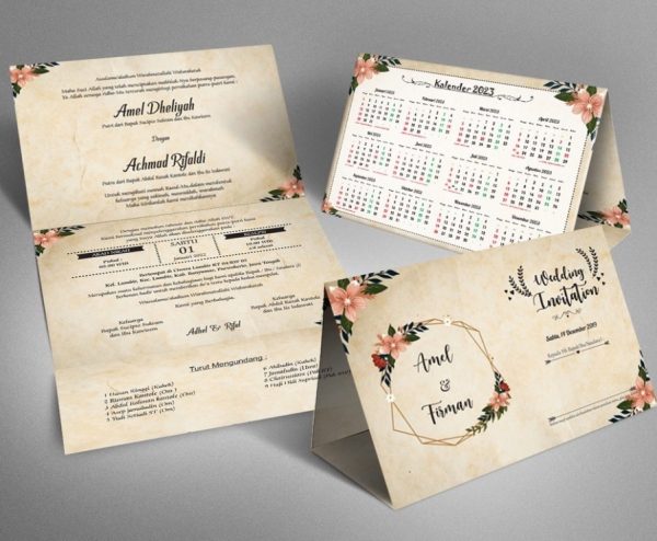 Undangan Walimah Menikah Model Kalender Unik dan Bermanfaat