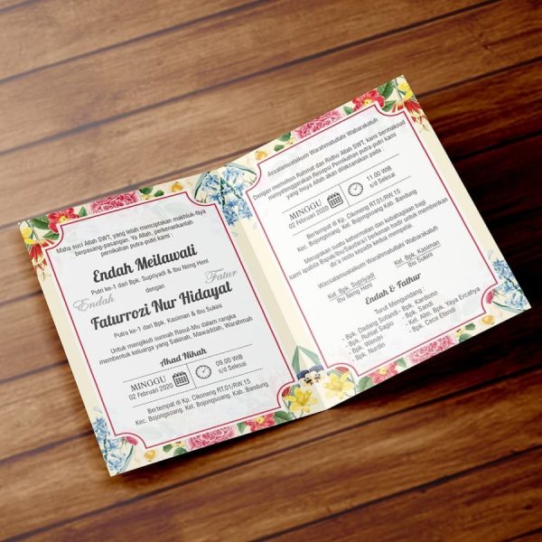 Undangan Perkawinan Desain Full Colour